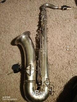 1913 York Tenor Sax plays well withoriginal mouthpiece and case