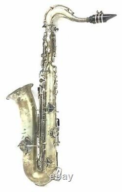 1914 King H. N. White Silver Tenor C Melody Low Pitch Saxophone with Case & MP