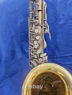 1927 Conn New Wonder II Tenor Saxophone Satin Silver & Gold bell W Case