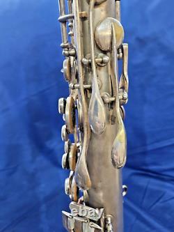 1927 Conn New Wonder II Tenor Saxophone Satin Silver & Gold bell W Case
