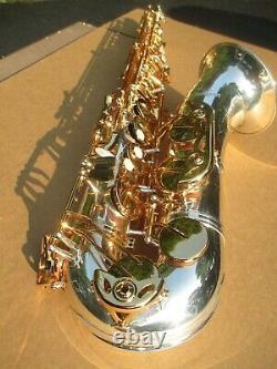 Antigua Model 4240 Power Bell Tenor Saxophone Silver Plated Body/gold Lacq Keys