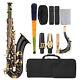B-flat Tenor Saxophone Bb Black Lacquer Sax with Mouthpiece Reed Carry Case M6Z6