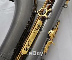 Black Nickel Gold Professional Tenor Saxophone High F# Sax With Case 10X Reeds