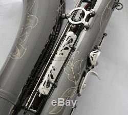 Black Nickel Silver Professional Tenor Saxophone High F# Engraving Sax New Case