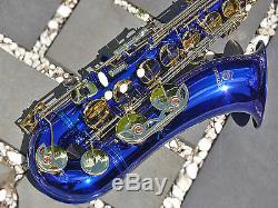 Blue Tenor Sax Brand New STERLING Bb Saxophone With Case and Accessories