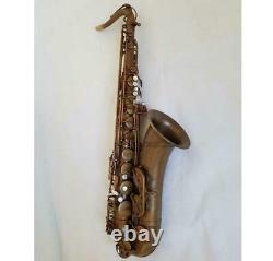 Brown Antique Tenor Bb Saxophone Sax High F# Pearl Key With Case