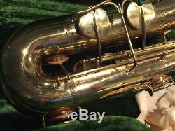 Buescher Selmer vintage silvertone tenor saxophone with case nice shape