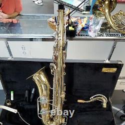 Buescher Tenor Saxophone Sax Aristocrat Leather Pads Band Brass Instrument 6 Be