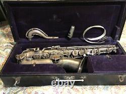 Buescher True Tone Silver Tenor Saxophone Low Pitch w Case