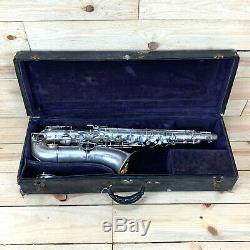 Buescher True Tone Tenor Saxophone, Silverplated, Low Pitch, Original Case, 1932