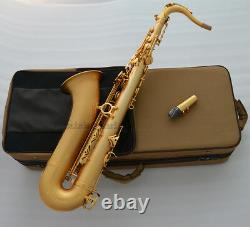 Customized Luxury 24K Satin Gold Plated Tenor Saxophone Pro Bb saxofon With Case