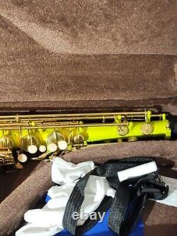 EastRock Tenor Saxophone B Flat Beginner Saxophone Fluorescent YellowithGold New