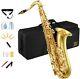 Eastar Tenor Saxophone Bb Gold Lacquer Full Kit Case, Mouthpiece, Clean Cloth