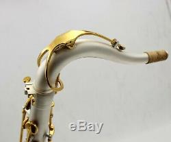 Eastern Music Pro satin silver plated tenor saxophone with gold keys and case