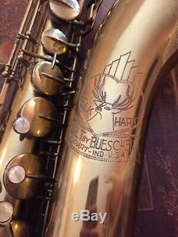 Elkhart By Buescher Tenor Saxophone 30A With Leather Case Vintage