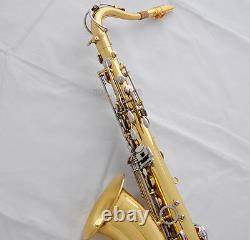 Gold Tenor Saxophone Bb Double color sax High F# +Metal mouth free shipping