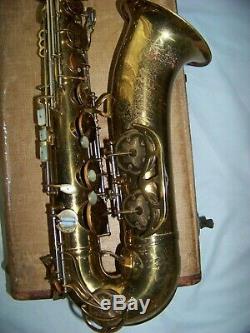 KING SUPER 20 Full Pearls/Solid Silver Neck TENOR SAXOPHONE orig. Case-VERY NICE
