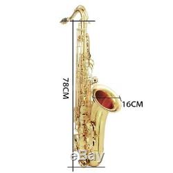 LADE Brass Bb Tenor Saxophone Sax Wind Instrument withCase+Accessories Kit G0P2