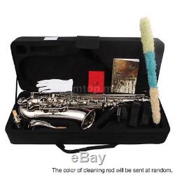 LADE Professional Silver Bb Tenor Saxophone Sax withCase For School N1N3