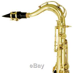 Mendini Bb Tenor Saxophone Sax Gold Lacquered +Tuner+Case+Carekit MTS-L