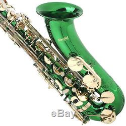 Mendini Bb Tenor Saxophone Sax Green Lacquered +Tuner+Case+Carekit MTS-GL