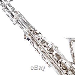 Mendini Bb Tenor Saxophone Sax Nickel Plated +Tuner+Case+Carekit MTS-N