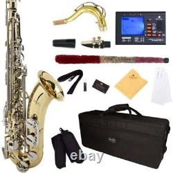 Mendini by Cecilio Jazz Tenor Saxophone, L+92D B Flat, Case, Tuner, Mouthpiece