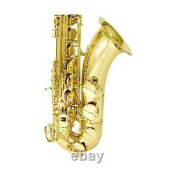 Mendini by Cecilio Tenor Saxophone, L+92D B Flat, Case, Tuner, Mouthpiece, Gold