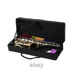 Muslady Antique Finish Bb Tenor Saxophone Sax Brass WithCase Gloves Brush Care Kit