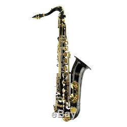 NEW BB Black/Gold Tenor Saxophone, Case Student TO Intermediate Orchestra