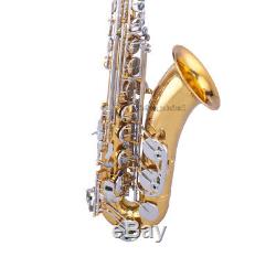 NEW Professional TaiShan Gold Silver nickel Tenor Bb Saxophone High F# sax +Case