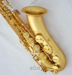 NEW Professional Tenor Saxophone Matt Gold Sax Pearl button Bb High F# With Case