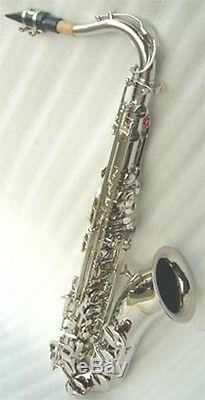 NEW SILVER TENOR SAXOPHONE SAX WithCASE. APPROVED+ WARRANTY