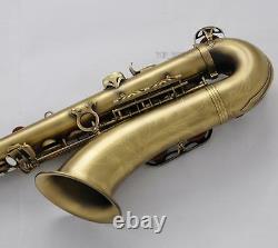 PRO. Antique Bronze Tenor Saxophone High F# Bb Sax +Jazz Metal Mouth 10Pc Reeds