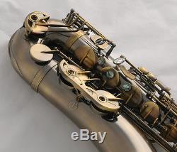 Professioanl Antique Tenor Saxophone Sax High F# abalone key Free 10x Reed +Case