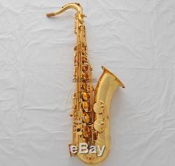 Professioanl GOLD TaiShan Tenor Saxophone Bb Sax High F# Italian pads With Case