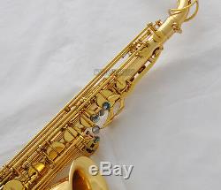 Professioanl Gold New Tenor Saxophone High F# Sax ABALONE Key with Case 10xReed