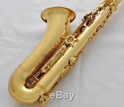 Professioanl Gold New Tenor Saxophone High F# Sax ABALONE Key with Case 10xReed