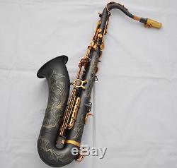 Professioanl Matte Black Nickel Tenor Saxophone New Bb Sax Italian pad With Case