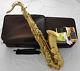 Professioanl TaiShan Yellow Antique Tenor Saxophone Sax Bb Key High F# New Case