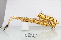 Professional Alto Drop E Tenor Saxophone Gold Sax Abalone Key High Saxofon Cases