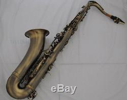 Professional Antique Bb Tenor Sax Saxophone high F# with metal thumb rest case