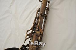 Professional Antique Bb Tenor Saxophone High F# with mouthpiece reed straps case