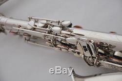Professional Bb Silver nickel tenor sax high F# Taishan saxophone with case
