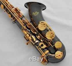 Professional Black Nickel Gold TaiShan Tenor Saxophone Bb Sax High F# With Case