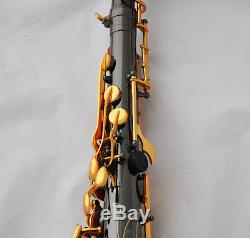 Professional Black Nickel Gold TaiShan Tenor Saxophone Bb Sax High F# With Case