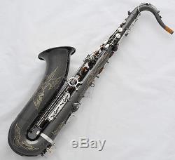 Professional Black Nickel Silver Tenor Saxophone Bb Sax Gold Bell With New Case