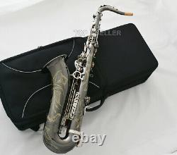 Professional Black Silver Nickel Tenor sax Saxophone High F# With Case