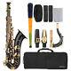Professional Brass Black Lacquer Tenor Saxophone Bb B-flat Sax with Carry Case