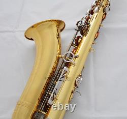 Professional Gold Tenor Saxophone Bb Double color sax High F# +Metal mouthpiece